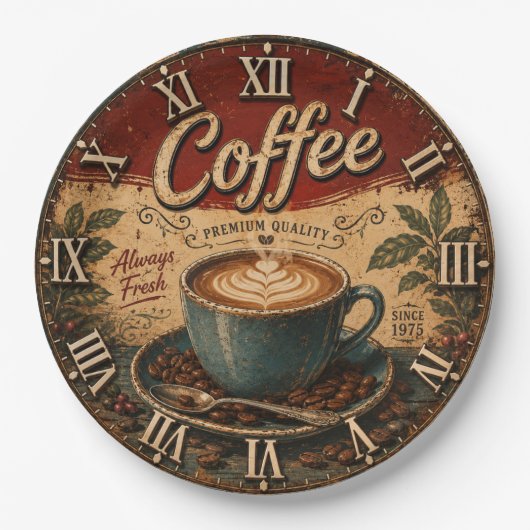 Vintage Coffee Papieren Bordje (Voorkant)