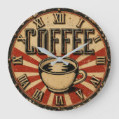 Vintage Coffee Retro Grote Klok (Voorkant)