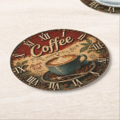 Vintage Coffee  Ronde Kartonnen Onderzetter (Gebogen)