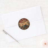 Vintage Coffee Ronde Sticker (Envelop)