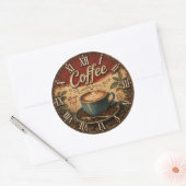 Vintage Coffee  Ronde Sticker (Envelop)