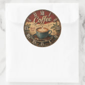 Vintage Coffee  Ronde Sticker (Tas)