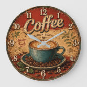 Vintage Coffee Rustic Farmhouse Grote Klok (Voorkant)