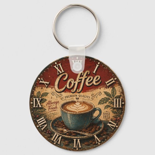Vintage Coffee Sleutelhanger (Voorkant)