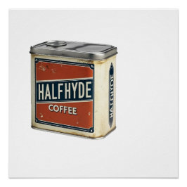 Vintage Coffee Tin Halfhyde Coffee Company Perfect Poster