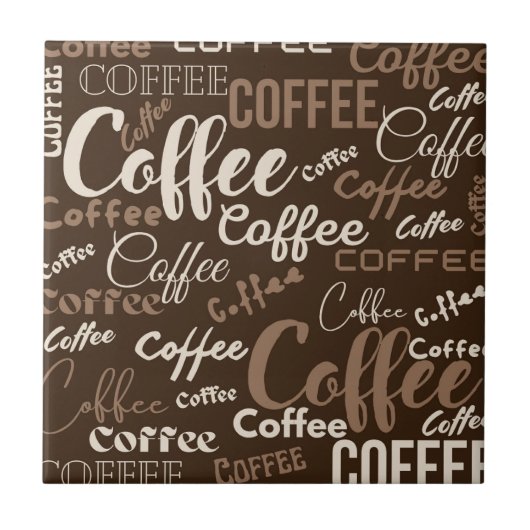 Vintage Coffee Typography Pattern (3) Tegeltje (Voorkant)