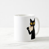 Vintage "COFFEEORNIA" Zwarte Kat Mok (Voorkant rechts)