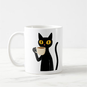Vintage "COFFEEORNIA" Zwarte Kat Mok