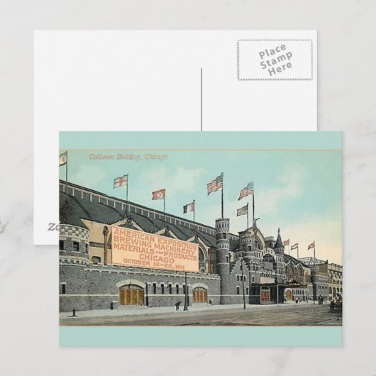 Vintage Coliseum Building Chicago Briefkaart (Voorkant / Achterkant)
