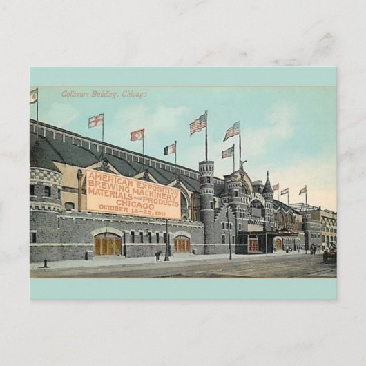 Vintage Coliseum Building Chicago Briefkaart (Voorkant)