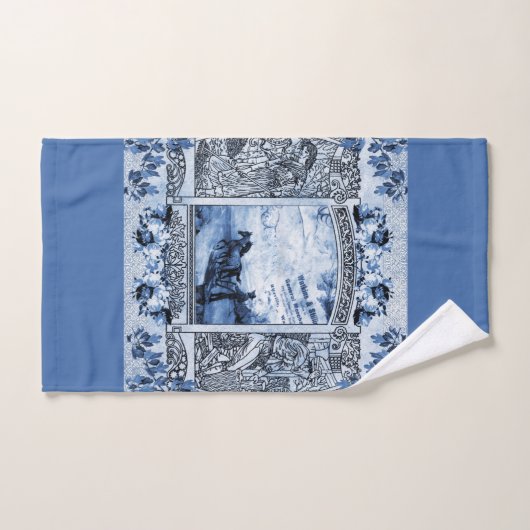 Vintage collage bad handdoek (Handdoek)