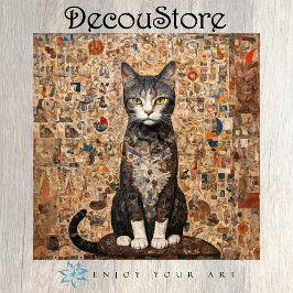 Vintage Collage Cat Decoupage Tissuepapier