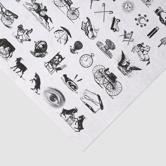 Vintage Collage Decoupage Etchings Icons Tissuepapier (Detail)