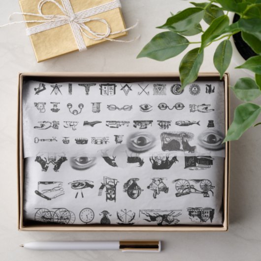 Vintage Collage Decoupage Etchings Icons Tissuepapier (Geschenk)