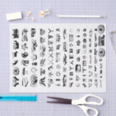 Vintage Collage Decoupage Etchings Icons Tissuepapier (Craft)