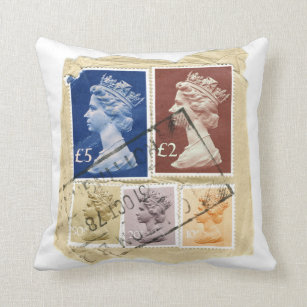 Vintage Collage Queen Stamp Kussen