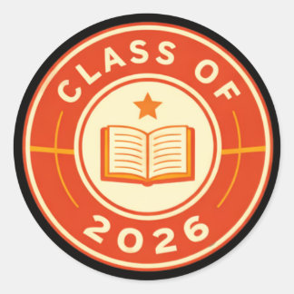 Vintage College Badge Class of 2026 Graduation Ronde Sticker