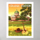 Vintage College Station Texas Poster (Voorkant)