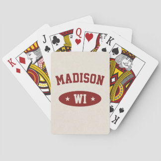 Vintage Collegiate Stijl Wisconsin Speelkaarten