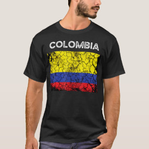 Vintage Colombia Vlag Colombiaanse Mannen Vrouwen T-shirt