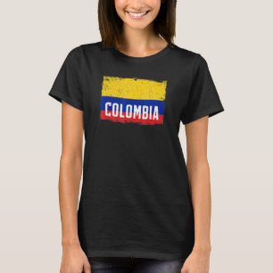Vintage Colombia Vlag Erfgoed Colombiaanse Roots 1 T-shirt