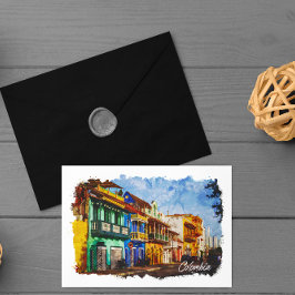 Vintage-Colombia Waterverf Briefkaart