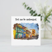 Vintage-Colombia Waterverf Wenskaart Kaart (Staand voorkant)