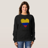 Vintage Colombian Roots Heart Colombia Flag Pride Trui (Voorkant volledig)