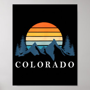 Vintage Colorado Berg Kamperen Wandelvakantie Zome Poster