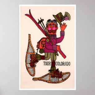 Vintage Colorado kunst ski poster sportprint