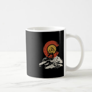 Vintage Colorado-vlag Berg Zonsondergang Buiten Hi Koffiemok