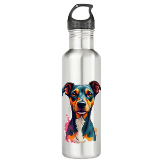 Vintage Colorful Dog Portrait Pop Art Illustration Waterfles