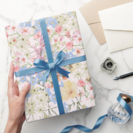Vintage Colorful Floral Print Cadeaupapier