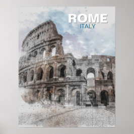 Vintage Colosseum Rome – Retro Italian Travel Wall Poster