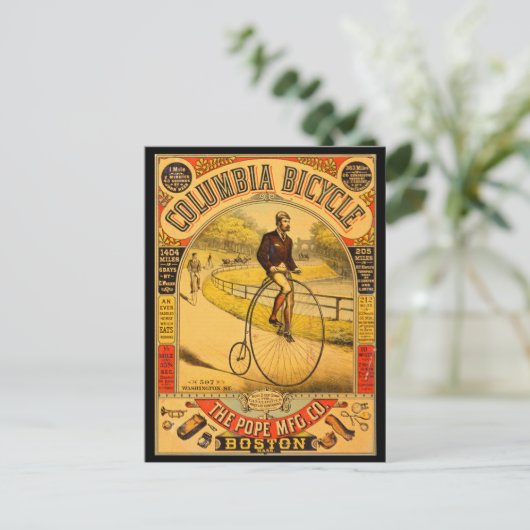 Vintage Columbia Bicycle Reprint Briefkaart (Staand voorkant)
