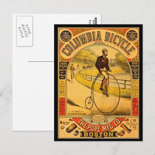 Vintage Columbia Bicycle Reprint Briefkaart (Voorkant / Achterkant)