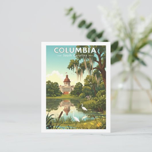 Vintage Columbia South Carolina Briefkaart (Staand voorkant)