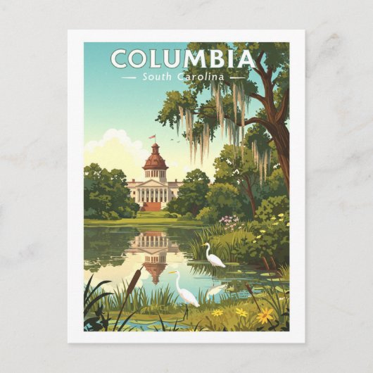 Vintage Columbia South Carolina Briefkaart (Voorkant)