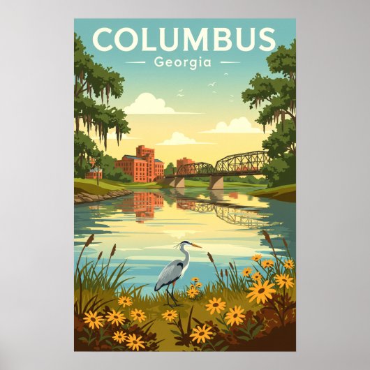 Vintage Columbus Georgia Poster (Voorkant)