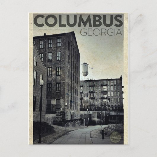Vintage Columbus Travel Briefkaart (Voorkant)