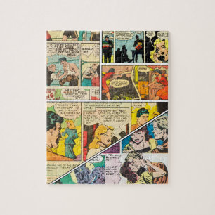 Vintage Comic Layout Boxing Journalist Romance Jig Legpuzzel