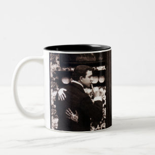 Vintage Comic Tryst-Briefkaart Tweekleurige Koffiemok