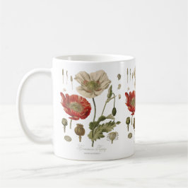 Vintage Common Poppy Flower Botanical Gardener Mug Koffiemok