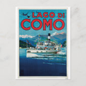 Vintage Como Lake Italiaans reisblad Briefkaart (Voorkant)