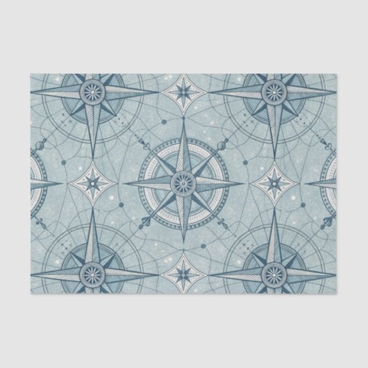 Vintage Compass Nautical Seamless Pattern (2) Tissuepapier (Voorkant)