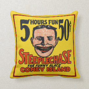 Vintage Coney Island Funny Face Kussen