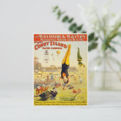 Vintage Coney Island Water Carnival Briefkaart (Staand voorkant)