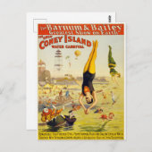 Vintage Coney Island Water Carnival Briefkaart (Voorkant / Achterkant)