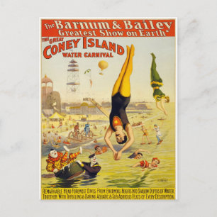 Vintage Coney Island Water Carnival Briefkaart