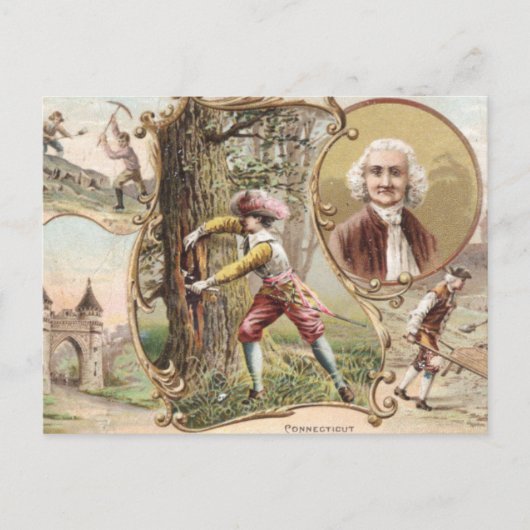 Vintage Connecticut Briefkaart (Voorkant)